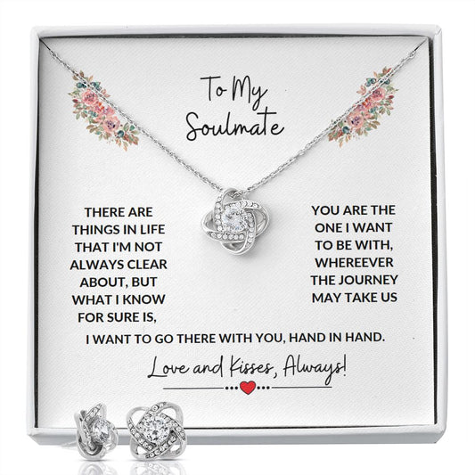 My Soulmate | Hand In Hand | Love Knot Earring & Necklace Set!