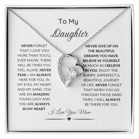 My Daughter | Never Give Up On Your Dreams | Forever Love Necklace | Made and Shipped In USA | 1-3 day Delivery