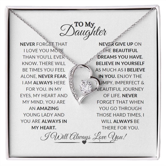 My Daughter (From Any Parent) | Never Give Up On Your Dreams | Forever Love Necklace | Made and Shipped In USA | 1-3 Day Delivery