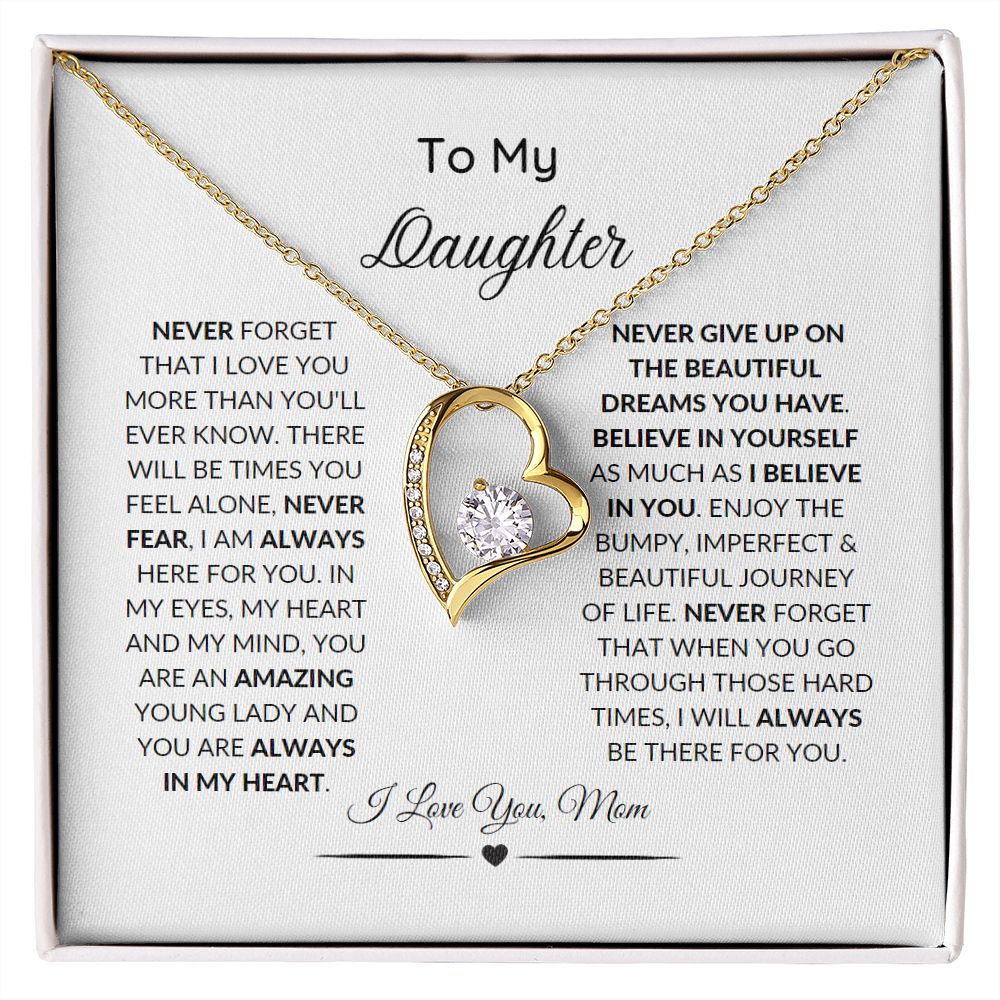 My Daughter | Never Give Up On Your Dreams | Forever Love Necklace | Made and Shipped In USA | 1-3 day Delivery