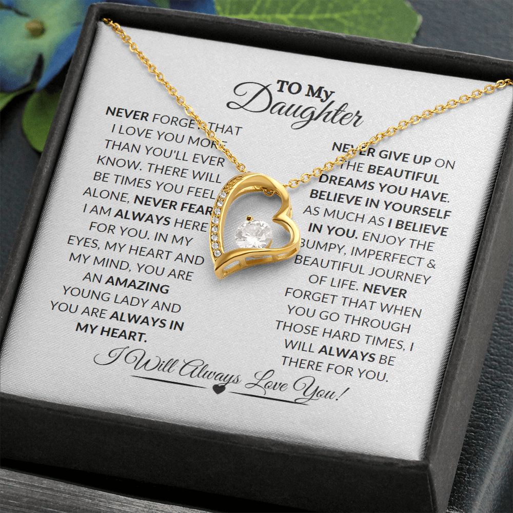 My Daughter (From Any Parent) | Never Give Up On Your Dreams | Forever Love Necklace | Made and Shipped In USA | 1-3 Day Delivery