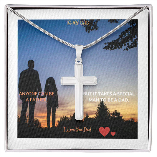 My Dad | Stainless Cross Necklace w/MC