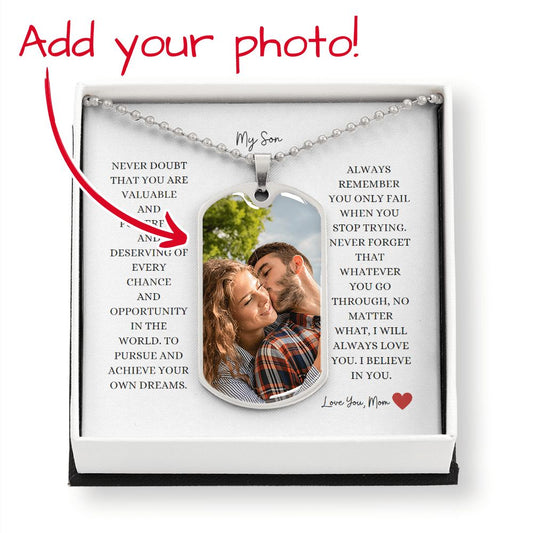 My Son | Dog Tag with Personalized Photo Upload